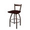 Holland Bar Stool Co 30" Low Back Swivel Bar Stool, Bronze Finish, Dark Cherry Oak Seat 82130BZDCOak - alternate 1